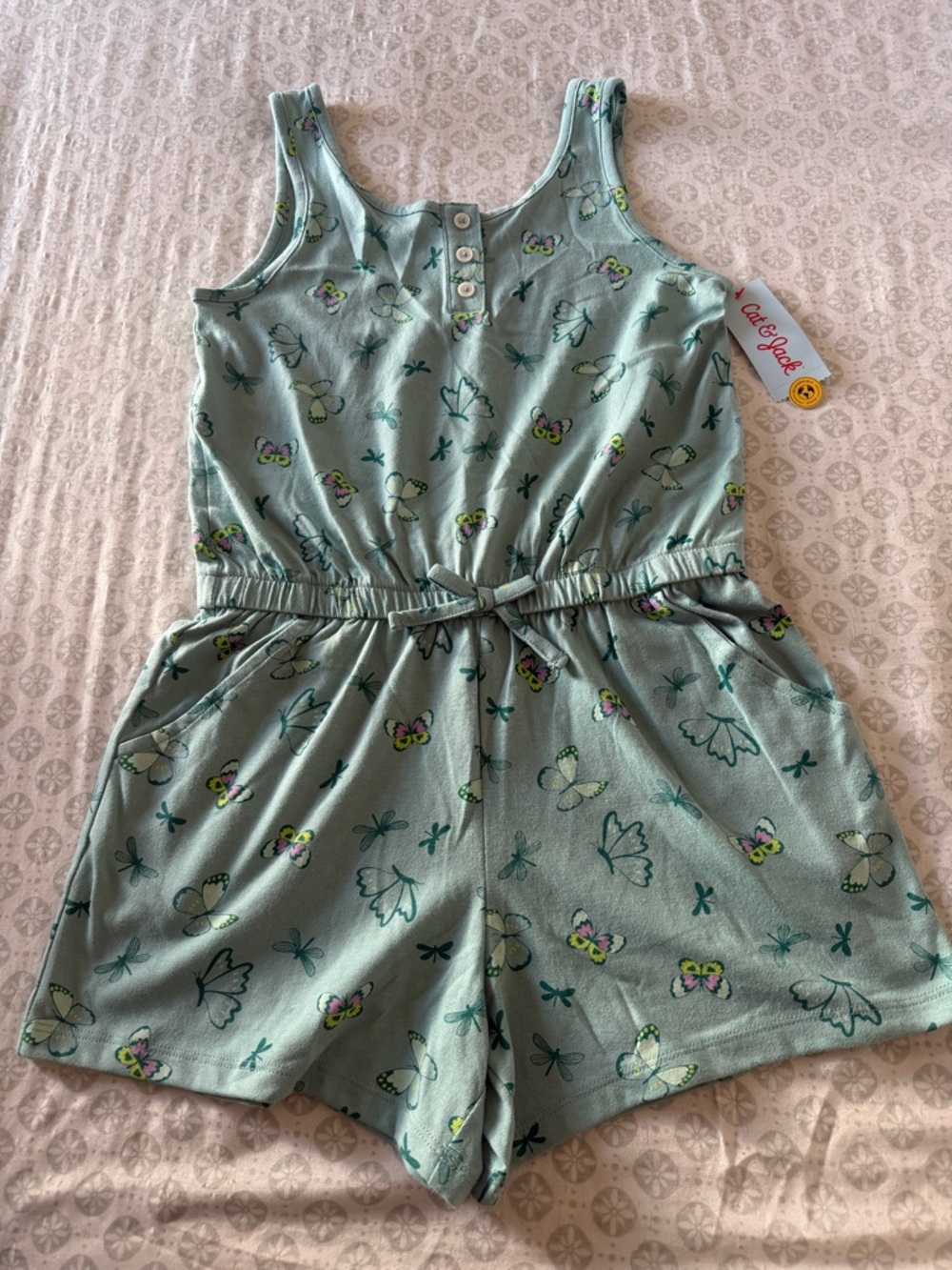 Cat & Jack Mint Green Butterfly Print Romper